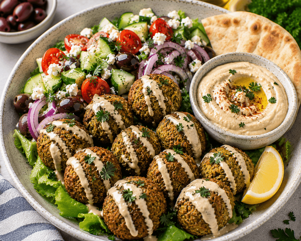 Baked Falafel with Tahini Sauce