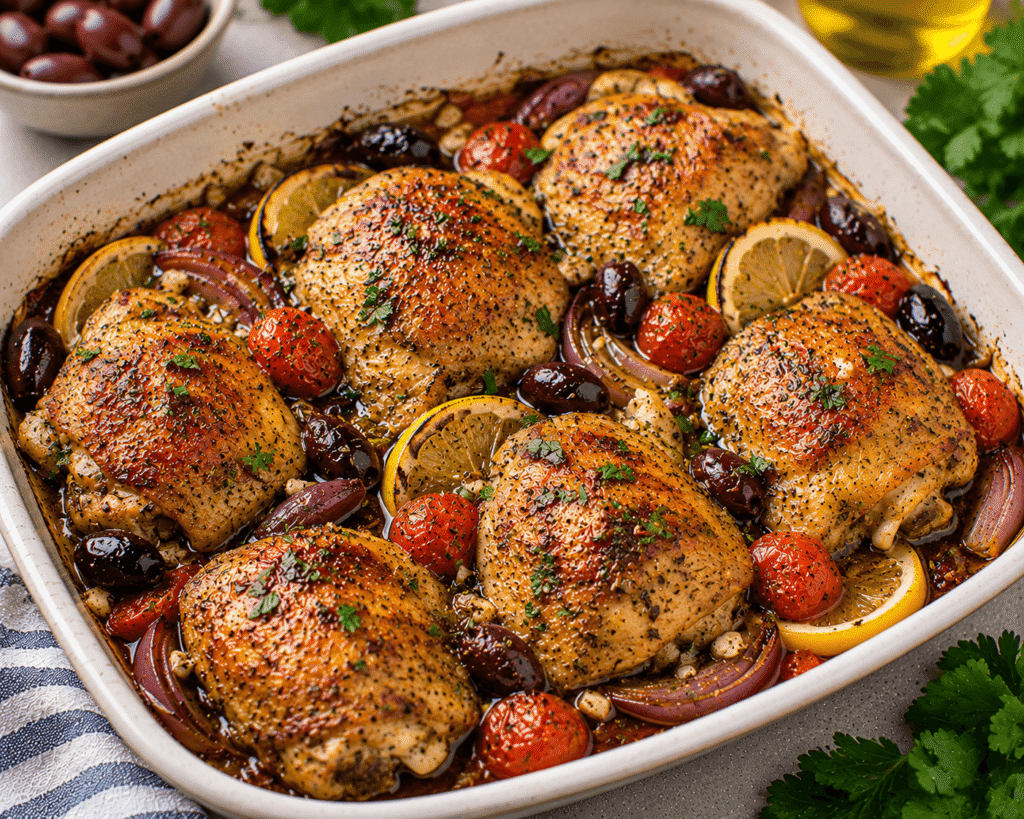 Mediterranean Baked Chicken Thighs
