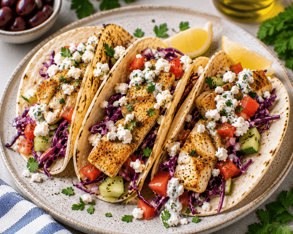 Mediterranean Grilled Fish Tacos