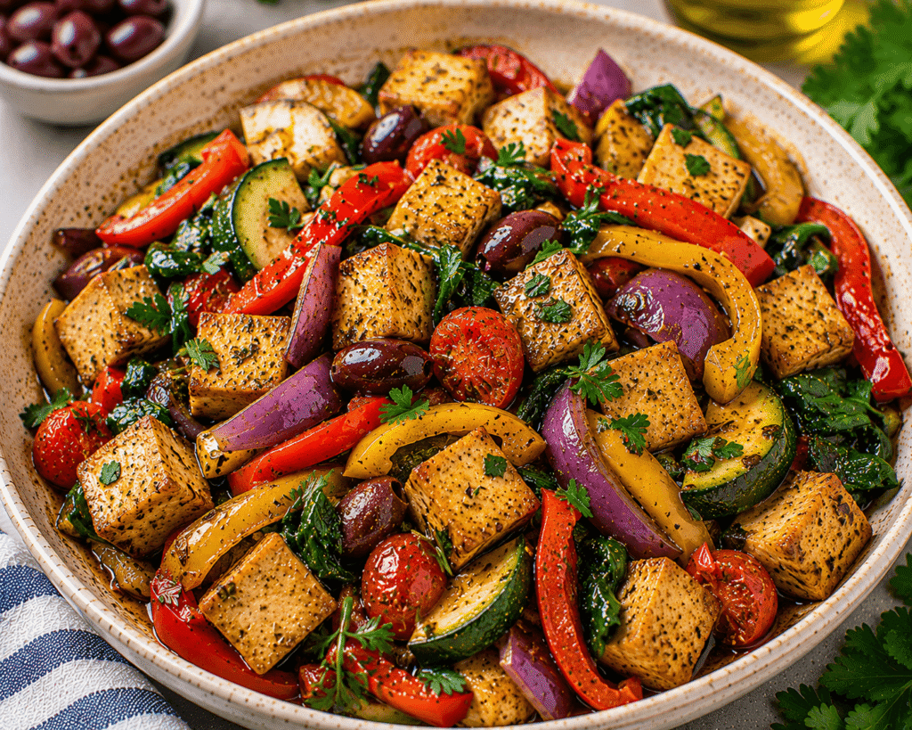 Mediterranean Tofu Stir Fry